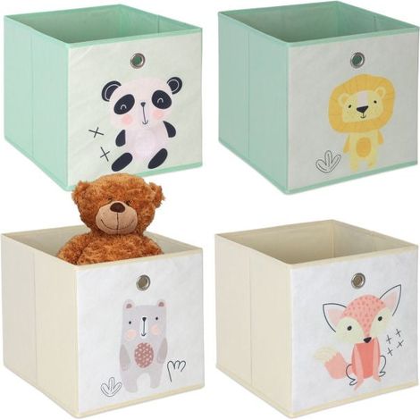 Scatole portaoggetti per bambini, set pieghevoli da 4