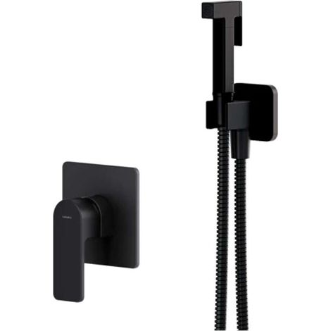 OMNIRES Baretti - Miscelatore bidet ad incasso con doccetta, con corpo incasso, nero opaco SYSBABI1XBL