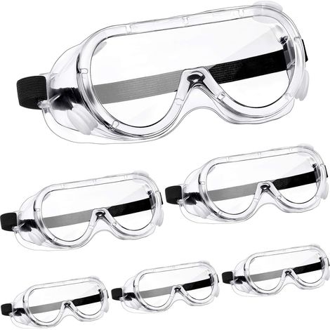 Lunettes De Protection - Verres Transparents Anti-Éclaboussures Chimiques - Ajustables Pour Laboratoire Et Usage Domestique - 6 Paires (1/5)