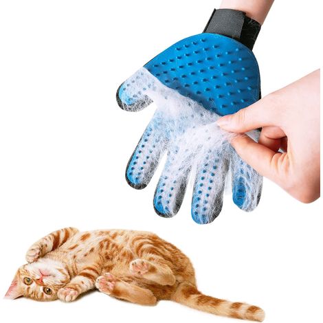 Gant Bossage Chat,Gant Chat Poil Gant de Toilettage en Silicone 4 en 1 pou Chien/Chat, Gant Bosse Chat Chiens, Gant de Toilettage pou Animaux de Compagnie, Bosse Poils Animaux Longs et/ou Couts (1/4)