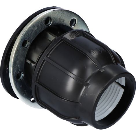 Flangia di serraggio PP 110x4"" DN100, PN10/PN16 con flangia, per tubi in PE, nera (1/5)