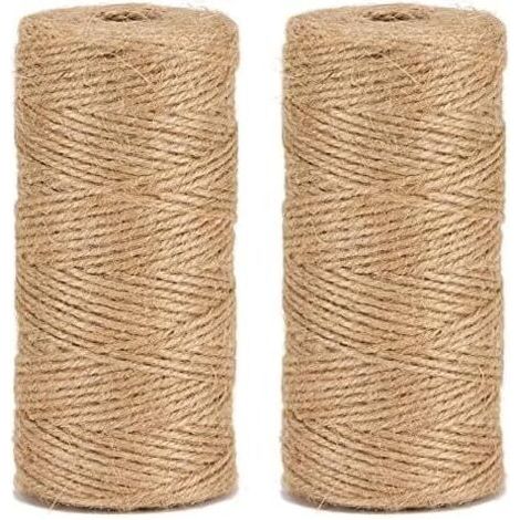 La cordeline Ficelle Jute Naturel Ø1.5mm ±100m, manuelles, Naturelle, trois brins,200m(Lot de 2)