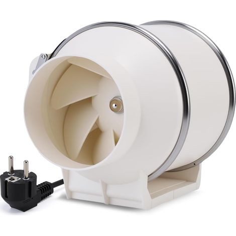 100mm/4'' Ventilateur de Conduit, Extracteur d’Air en Ligne 2 200 Tr/min 280 CFM, Extraction Salle de Bain, Cuisine et Garage, VMC Commercial et Résidentiel (1/5)