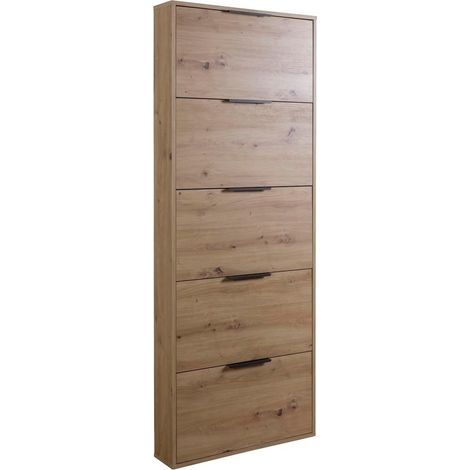 SCARPIERA ESPRESSO 5 RIBALTE 65X15XH174CM OAK (1/5)