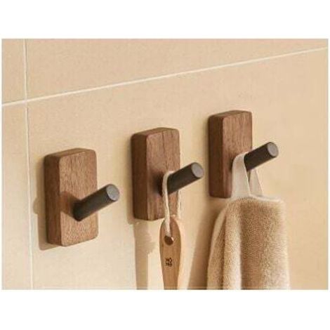 3 Porte Manteau - Manteaux en Bois, XU, Crochet Mural Destiné à Chapeaux, Clés, Serviettes, Portefeuilles, Décoration de Salon, Salle de Bain, Chambre à Coucher, Cuisine, Garde-Robe-B - KZQ (1/4)