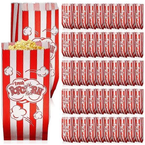 100 sachets à popcorn ménagers, sachets en papier multifonctionnels, sachets à friandises pratiques, accessoires de boulangerie-21X9X0.1CM (1/4)