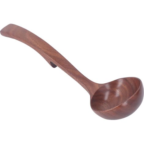 Cuillère à soupe en bois massif écologique, type 2, idéale pour la cuisine et les hôtels. (1/5)