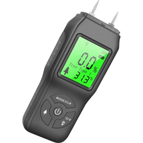 Testeur Humidité Bois Numérique avec Rétroéclairage LCD Détecteur Portable de Fuite Eau et Mesure Précise pour Murs et Bois de Chauffage Compact et Léger (1/5)