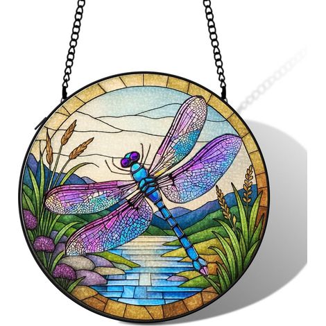 Attrape-soleil oiseau vitrail 9 cm décoration fenêtre suspendue animal lumineux cadeau femme (1/5)