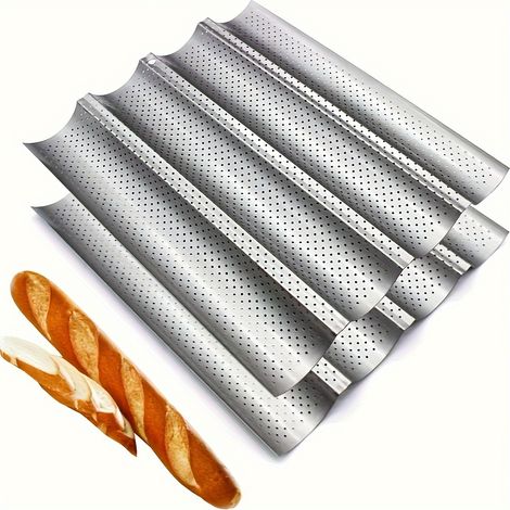 Moule à pain rectangulaire – Antiadhésif, moule perforé pour baguettes (Moule à pain français)