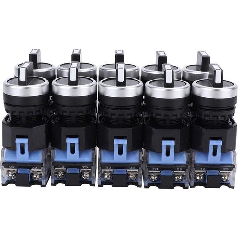 10pcs 22mm 3 Position Auto Lock Rotary Selector Switch Automatic (1/5)