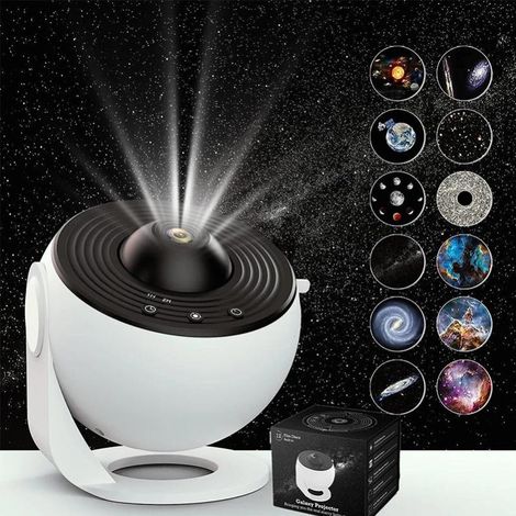 12-in-1-Planetarium-Galaxieprojektor – um 360° drehbare Nebelprojektorlampe, zeitgesteuerter Sternennachtlichtprojektor