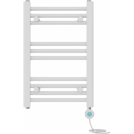 Bathroom Prefilled Electric Heated Towel Rail Straight Radiator Thermo Smart WiFi 600x400mm White (1/5)