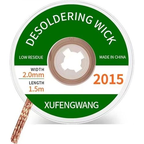 [JAMAIS UTILISÉ]Tresse à dessouder, pour enlever l'étain à souder et démonter les composants électriques, fil à dessouder No-Clean (2,5 mm 1,5 m, 1 pièce) (1/4)