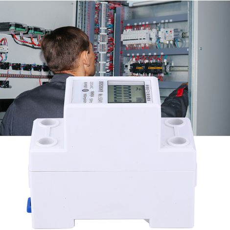 Compteur d'énergie électronique monophasé 2 pôles DDS2626 écran LCD rétroéclairé rail DIN compteur kWh 10(40)A remise à zéro manuel (1/5)