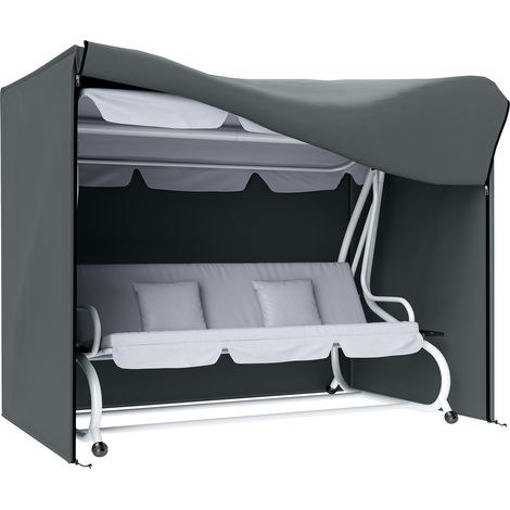Outsunny 3 Seater Garden Swing Cover, Windproof and Anti-UV, Grey (1/5)