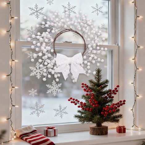 Guirlande De Baies Artificielles - 33 Cm - Décoration Porte Fenêtre Intérieur Extérieur - Blanc - 1 Pièce (1/5)