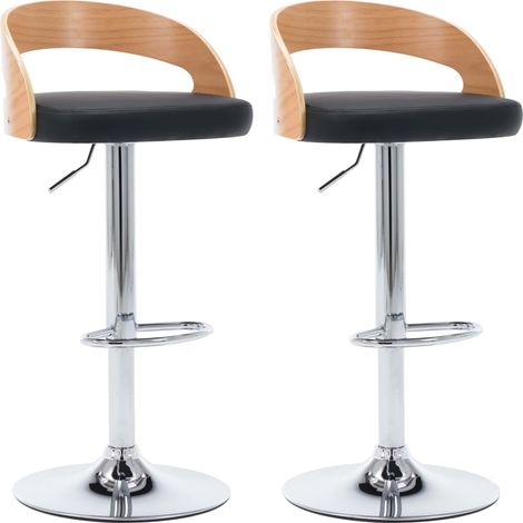 Maison Exclusive - Sgabelli da Bar 2 pz Neri in Similpelle e Legno Curvo