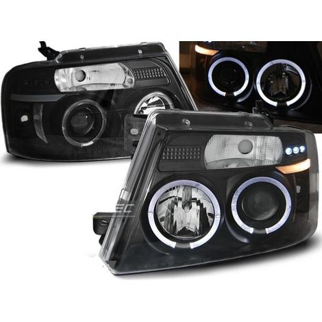 Paire de feux phares Ford F150 MK11 04-08 angel eyes noir-27361312 (1/2)