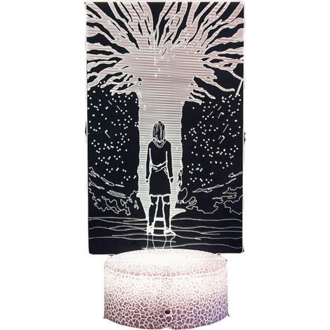 Enowelir Luce notturna a LED 3D, luce visiva stereo colorata, piccola lampada da tavolo con spina