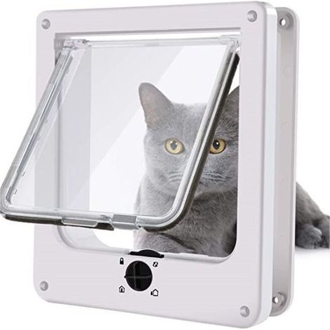 Grande chatière, verrouillage à 4 voies avec aimants, facile à installer, chatière résistante aux intempéries pour chats, chatière manuelle silencieuse pour mur/porte en bois/porte en PVC (1/5)