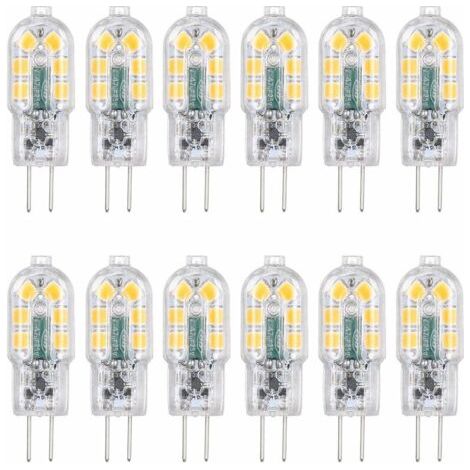 G4 12V 3W LED-Lampe, entspricht einer 30W bruchsicheren Glühbirne, 360° Abstrahlwinkel, 160 lm, nicht dimmbar, flimmerfrei, 12er-Packung (warmweiß 3000K)