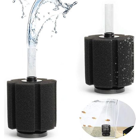 Lot de 2 grilles de filtration, filtre éponge pour aquarium, filtre biochimique pour aquarium à poissons (1/5)