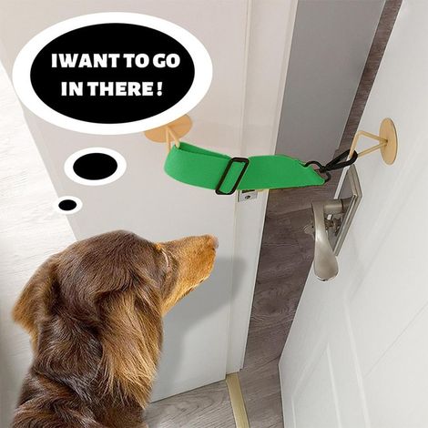 Lanière pour porte réglable sans perçage, sangle rapide pour chien et chat, attache de porte ajustable pour animaux. (1/4)
