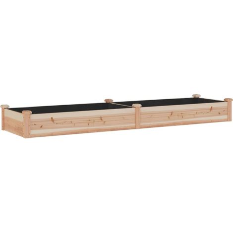 Vassoio per fioriera aiuola rialzata piante fiori terrazza giardino rivestimento 240 x 60 x 25 cm legno massello abete marrone 020039847