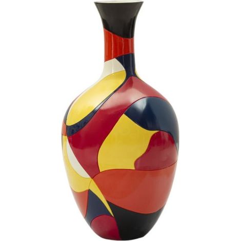 Vaso Rubic 59cm in Polyresin - Vaso Decorativo Geometrico Multicolor per Arredo Moderno - Design Vivace e Contemporaneo