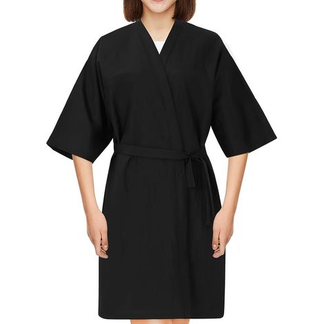 Robe de Coiffeur Noire en Polyamide Polyester, Cape Pratique et Multifonctionnelle pour Salon de Coiffure, Style Confortable et Design Simple pour Spa et Soins Capillaires (1/5)