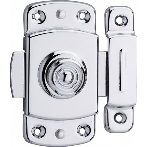 Verrou pour porte d'ameublement, 40mm, laiton chromé - (1/2)