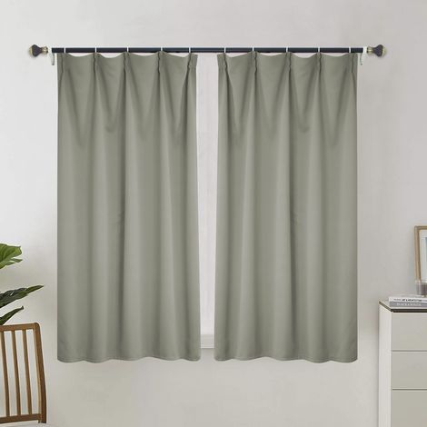 Rideau occultant pour salon, rideau isolant thermique, rideau à œillets, adapté aux portes-fenêtres (2 pièces, 100 x 110 cm).