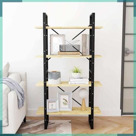 Bibliothèque - 806462 - 80 x 30 x 140 cm - Bois de pin massif - 4 étagères (1/5)