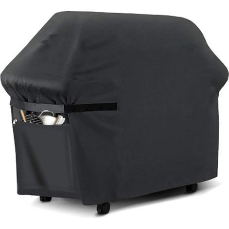 QAZQA Housse Barbecue,Housse Barbecue Gaz,Housse Bâche Résistante de 210D Oxford Protection BBQ Convient aux Weber,Brinkmann,Char Broil etc,Résistant aux UV,à l'eau et aux Larmes (145x61x117cm)