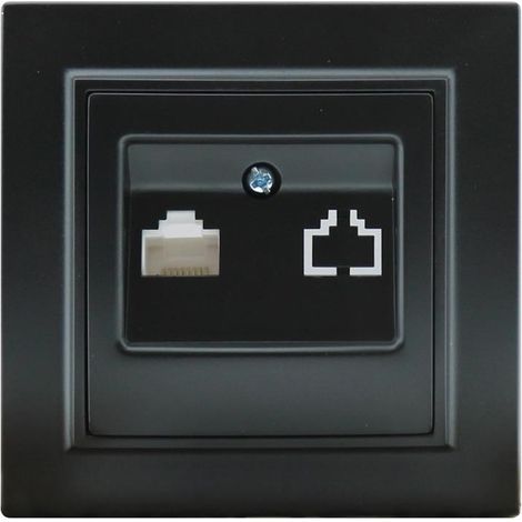 IluminaShop - Modulo Empotrable Toma Internet Negro Marco Incluido IP20 Serie wLine