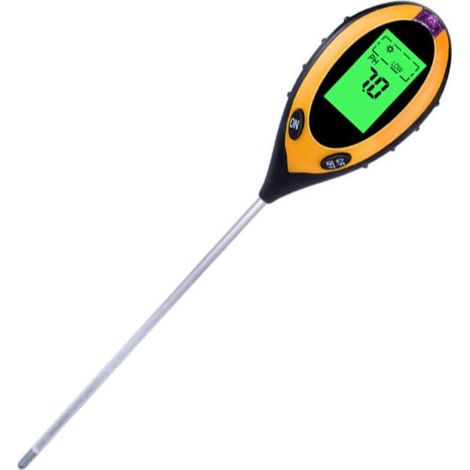 in 1 Soil Moisture Tester, Digital Soil Test Kit, pH, Temperature, Sunlight, Humidity, Acidity with Backlit LCD Display for Garden, Lawn, Farming, Indoor Plants (1pc)