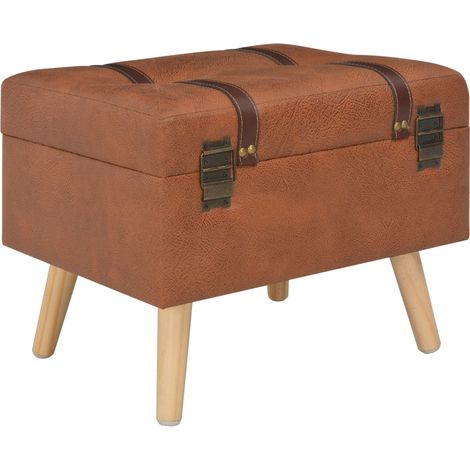 Maison Exclusive - Sgabello con Contenitore 40 cm in Similpelle Tanno