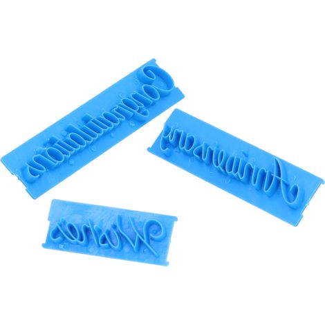 Set mit 6 bedruckten Buchstaben-Kuchenformen, DIY-Handschriftstempel, blaue Backutensilien (1/5)