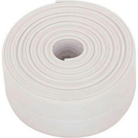 Nastro adesivo impermeabile in PVC per sigillatura del lavello, 3,2 metri, resistente all'umidità, per bagno e cucina, bianco (1/5)
