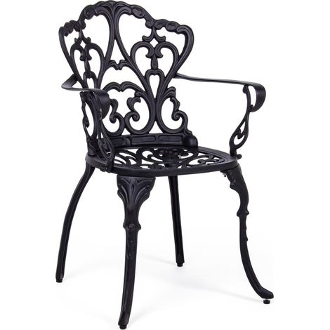 Sessel "Victoria" Outdoor in Aluminium für Garten und Veranda H 89 cm -Anthrazit (1/4)