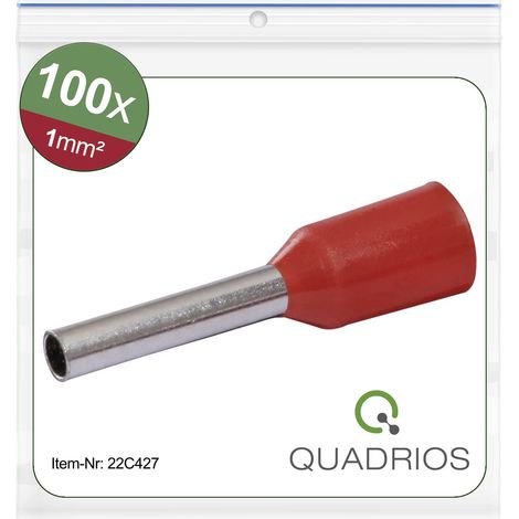 Quadrios 22C427 Aderendhülse 1 mm² Teilisoliert Rot 1 Set (1/4)