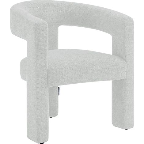 Fauteuil en tissu texturé blanc FAVINA (1/4)