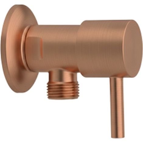Robinet d'arrêt WC quart de tour céramique 1/2" (15x21) - Cuivre brossé (1/2)
