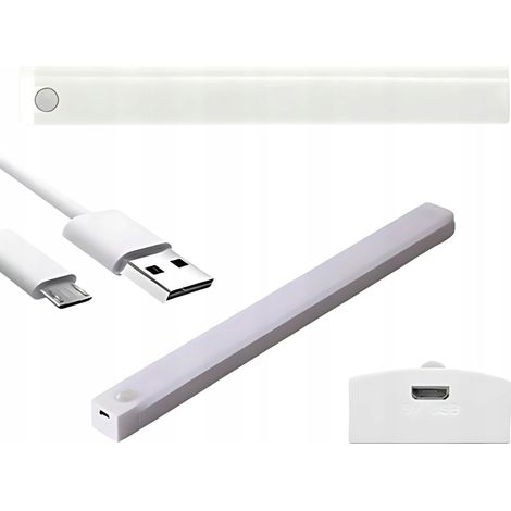 Lampada LED autoadesiva con sensore di movimento da 20 cm, USB, per armadio sotto i mobili (1/5)