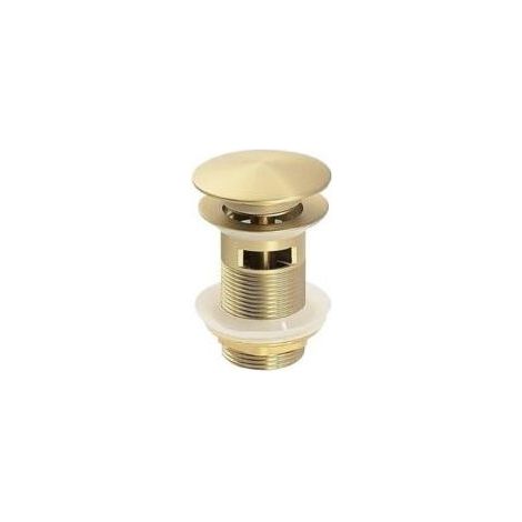 Bouchon de vidange escamotable pour lavabos. accessoires de salle de bain en or brossé (1/5)