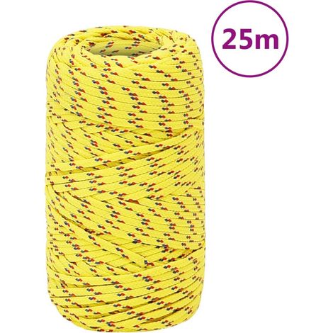 Corde marine en polypropylène jaune, 2 mm, 25 m – voile et amarrage - PANGIVO (1/5)