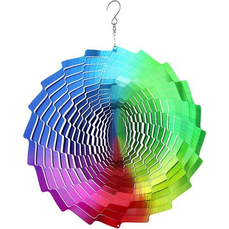Wind Spinner - 30 x 30 cm - Métal Résistant Aux Intempéries - Rotation Silencieuse Avec Le Vent - Pour Jardin Balcon Cour Patio - 1 Pièce (1/5)