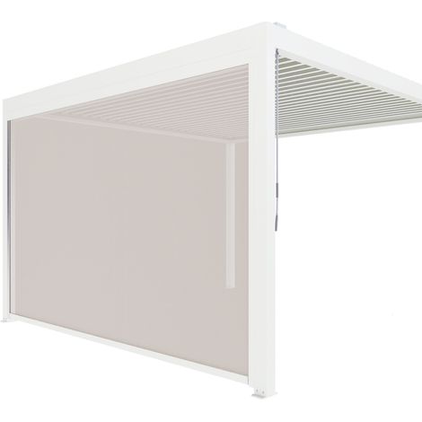 Store Latéral Zippé Blanc 3m50 Pour Pergola S et SV ORIAL Bioclimatique Autoportante France (1/2)