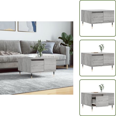 Table basse sonoma gris 55x55x36,5 cm bois d'ingénierie - Table Basse - Meuble Salon - Table D'appoint - Table Côté Canapé - Design Moderne (1/5)